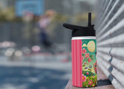 Geisha Fairy and the Hummingbird Blossom Stainless Steel Water Bottle, Standard Lid