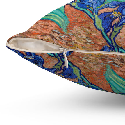 Irises by Vincent Van Gogh Spun Polyester Square Pillow