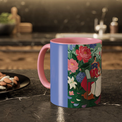 The Ladies Of The Blossoming Vanity Colorful Mugs – Art Deco Floral Elegance