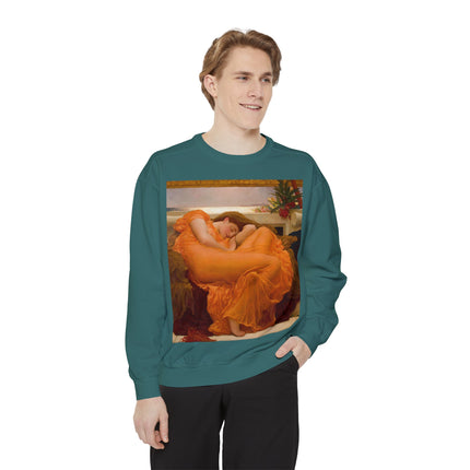 Flaming June by Frederic Leighton Unisex Garment-Dyed Sweatshirt