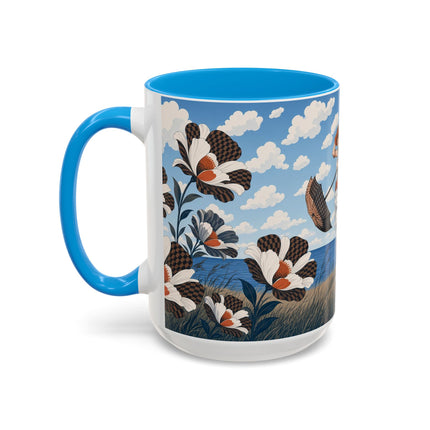 🌊🌼 The Windswept Seaside Promenade Colorful Mug – Art Deco Coastal Elegance