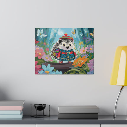 Cute Hedgehog Matte Canvas, Stretched, 0.75"