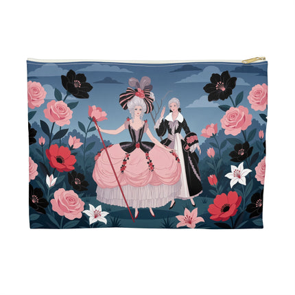 🌹🎭 The Rose Masquerade Promenade Accessory Pouch – Art Deco Floral Elegance