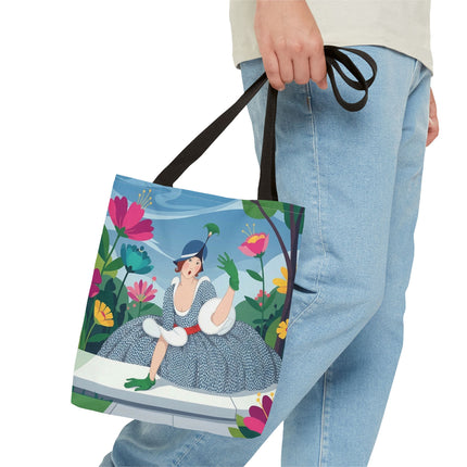 🌺🦚 The Lady Of The Peacock Garden Tote Bag – Art Deco Floral Fashion