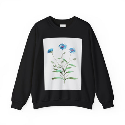 Blue Strawflower by Anselmus Boëtius de Boodt Heavy Blend™ Crewneck Sweatshirt