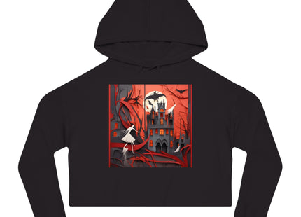 Halloween Night Scene Women’s Cropped Hooded Sweatshirt