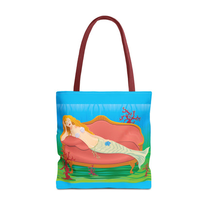 A Mermaid's Peaceful Refuge Tote Bag (AOP)