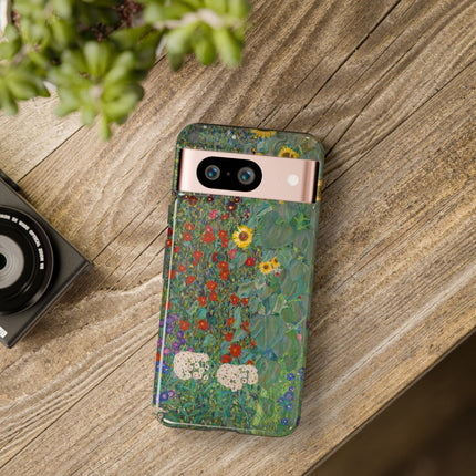 Farm Garden with Sunflowers by Gustav Klimt Phone Cases
