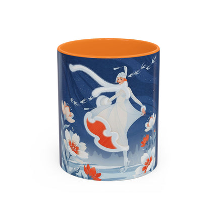 ❄️⛸️ The Winter Skater’s Flight Colorful Mug – Art Deco Floral Fantasy