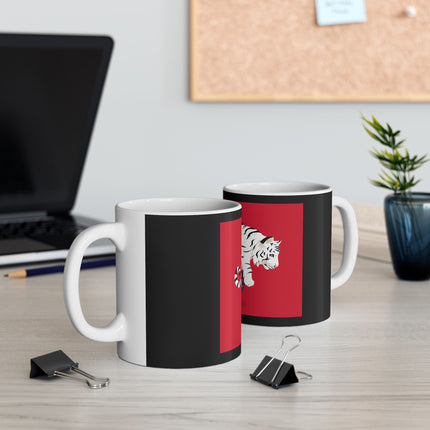 Majestic White Tiger on a Celestial Journey 11 oz Ceramic Mug