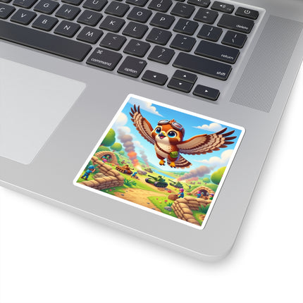 🦅✈️ The Red-Tailed Hawk in Battle Kiss-Cut Sticker – Flight, Courage & High-Flying Adventure