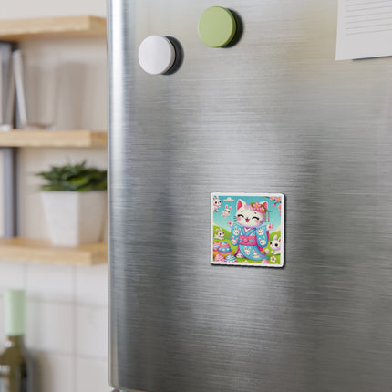 Springtime Kitten’s Easter Joy Die-Cut Magnets (5 Sizes)