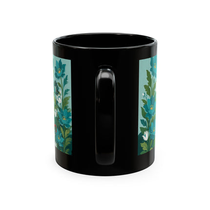 🐉🌿 The Lady & The Garden Dragon Ceramic Mug – Art Deco Botanical Whimsy