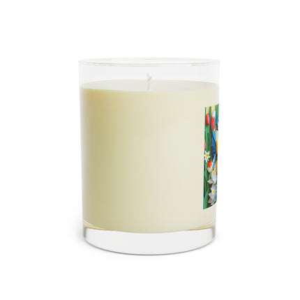 Blue Jays in a Spring Garden Scented Candle - Full Glass, 11oz - The White Tea & Fig, The Lavender & Sage, and The Ocean Mist & Moss