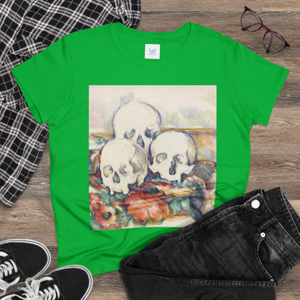 The Three Skulls by Paul Cézanne Women's Midweight Cotton Tee