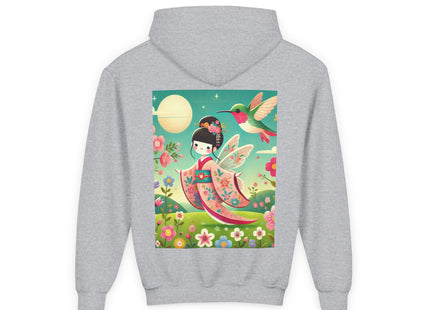 Geisha Fairy and the Hummingbird Blossom Youth Heavy Blend Hooded Sweatshirt