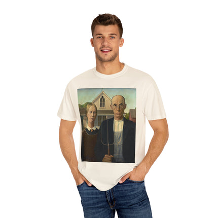 American Gothic by Grant Wood Unisex Garment-Dyed T-shirt