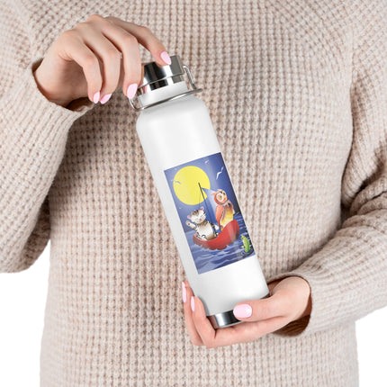 Embarking on a Moonlit Journey Copper Vacuum Insulated Bottle, 22oz