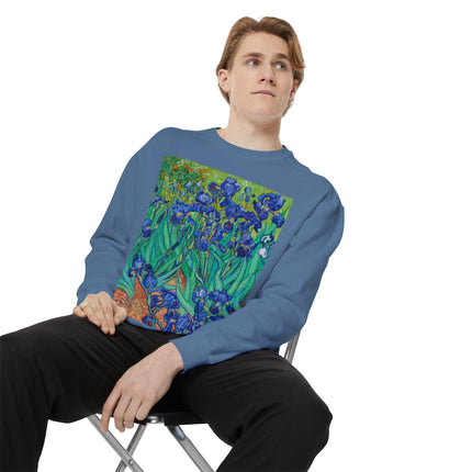Irises by Vincent Van Gogh Unisex Garment-Dyed Sweatshirt