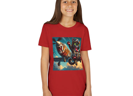 Parachuting Cat Commando Youth Short Sleeve Tee