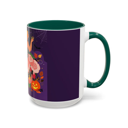 🌹🎃 The Lady Of The Haunted Rose Garden Colorful Mug – Romantic Halloween Charm