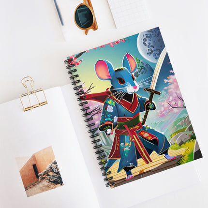 Cyber Samurai Rat Spiral Notebook - Ruled Line