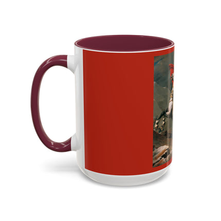 Napoleon Crossing the Alps by Jacques-Louis David Colorful Mugs (11oz, 15oz)