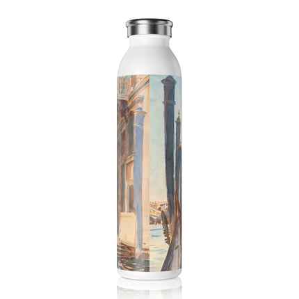 Gondola Moorings on the Grand Canal by John Singer Sargent Slim Water Bottle