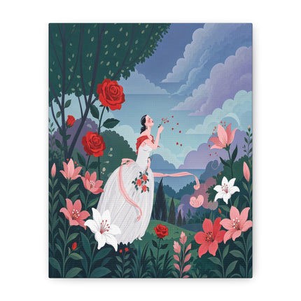 🌹💌 The Garden Of Blown Kisses Matte Canvas – Art Deco Floral Romance