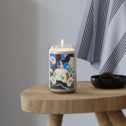 🌸🤍 The Enchanted Ivory Blossom Garden Scented Soy Candle – Art Deco Floral Elegance