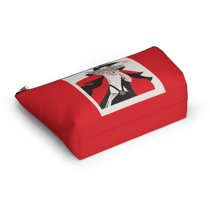 Crimson Masquerade Cosmetic Bag – Dramatic Grace & Bold Elegance