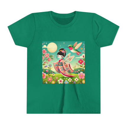 Geisha Fairy and the Hummingbird Blossom Youth Short Sleeve Tee