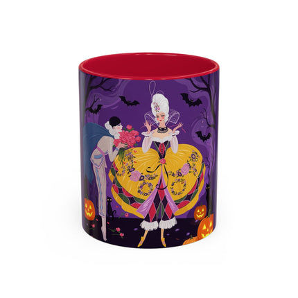 🎭🌹 The Harlequin Rose Masquerade Colorful Mug – Theatrical Halloween Romance