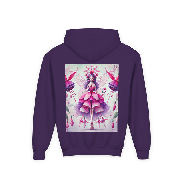 Fuchsia Fairy Youth Hooded Sweatshirt – Radiant Color & Enchanted Imagination