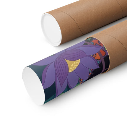 🪷🧶 The Lady Of The Lotus Knitting Circle Matte Vertical Poster – Art Deco Floral Whimsy