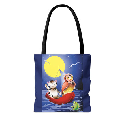 Children's Art Owl and Pussy Cat Tote Bag  (AOP)