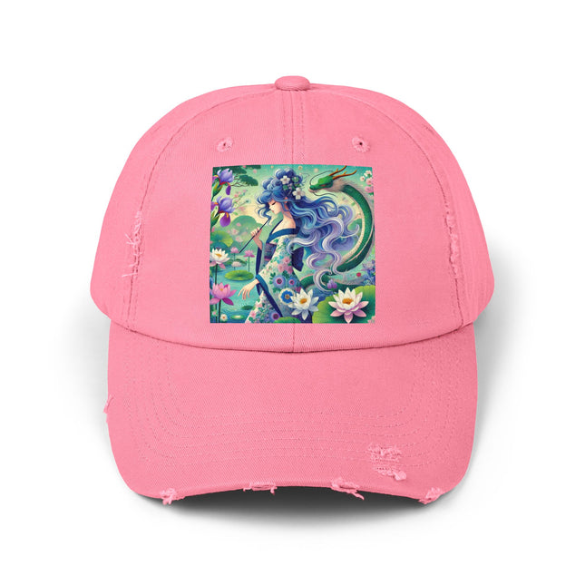 Fairy of the Koi Pond Unisex Distressed Cap