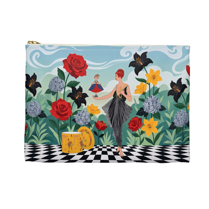 🌹🎭 The Lady Of The Little Dancer Accessory Pouch – Art Deco Floral Fantasy