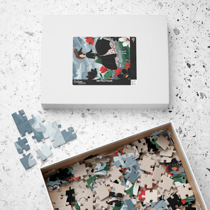 🌧️🌺 The Stormy Flower Walk Puzzle – Art Deco Floral Fashion