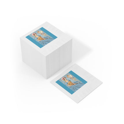 The Enchanting Painter White Coined Napkins