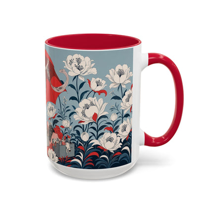 ❤️🌺 The Scarlet Parasol Spectacle Colorful Mug – Art Deco Fashion Elegance