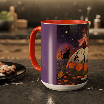 🎃🌙 The Pumpkin Moon Dress Colorful Mug – Whimsical Halloween Fashion