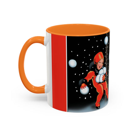 A Festive Snowball Toss Colorful Mugs (11oz, 15oz)