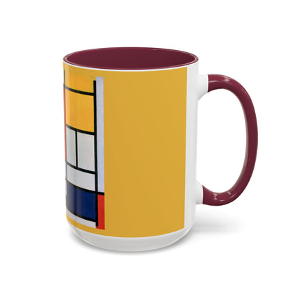 Composition with Red, Yellow, Blue, and Black by Piet Mondrian Colorful Mugs (11oz, 15oz)