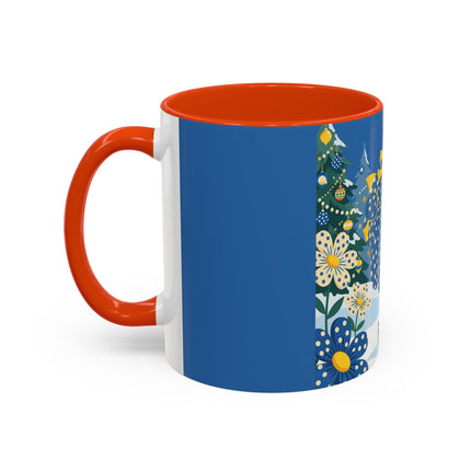 💙🌼 The Bluebell Christmas Promenade Colorful Mug – Art Deco Holiday Fantasy
