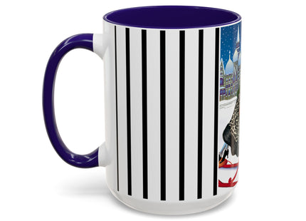 Elegant Winter Woman in Sleigh Colorful Mugs (11oz, 15oz)