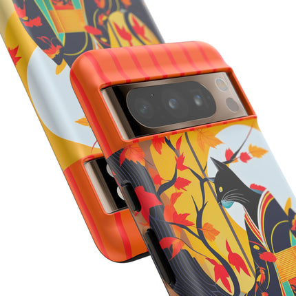 Black Cat in Kimono Phone Cases