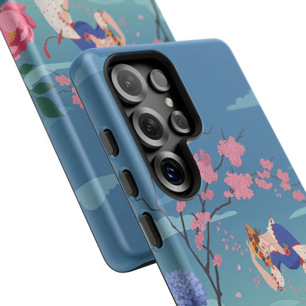 🌸☂️ The Lady Of The Falling Blossoms Phone Case – Art Deco Garden Whimsy