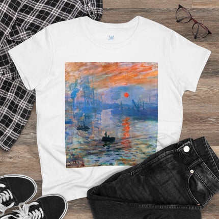 Sunrise by Claude Monet Women's Midweight Cotton Tee