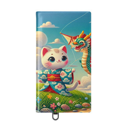 🪁🐉 Geisha Kitten and the Dragon Kite Flip Case – Joyful Flight & Dragon Spirit